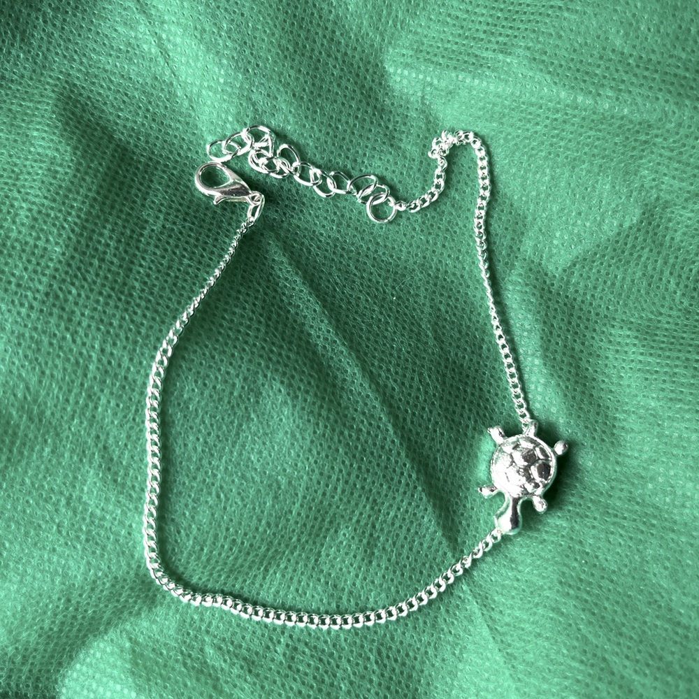 Silver Turtle Charm ankle Bracelet